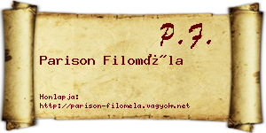 Parison Filoméla névjegykártya